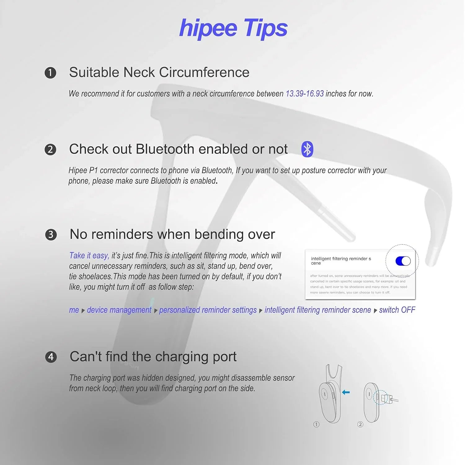 Smart Posture Pro charging USB-C